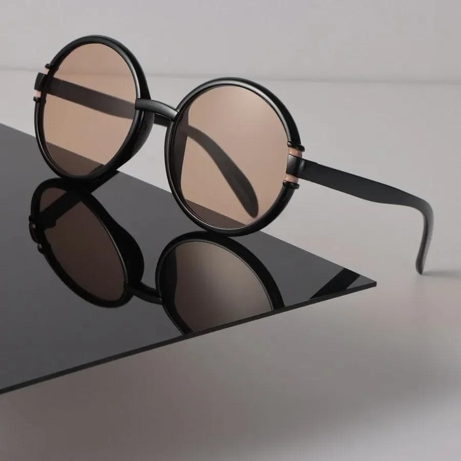 Retro Round Sunglasses Women Men Luxury Brand Designer Mirror Sun Glasses Minimalist Vintage Style Other