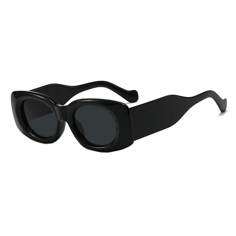 New Retro Square Women Sunglasses Thick Frame Green Leopard Print Punk Men Trend UV400 Protection as  picture