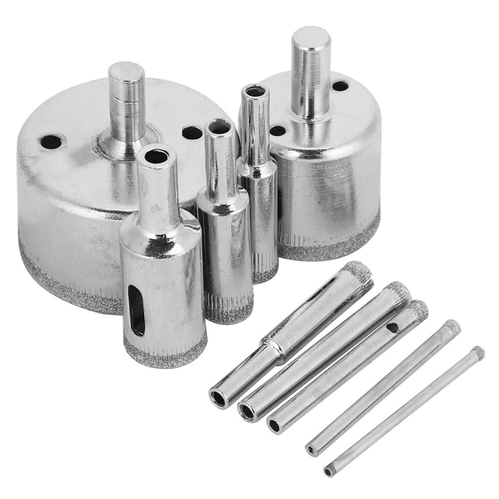10Pcs/Set Diamond Coated Core Drill Bit 3~50mm Hole Saw for Tile Ceramic Glass Porcelain Marble