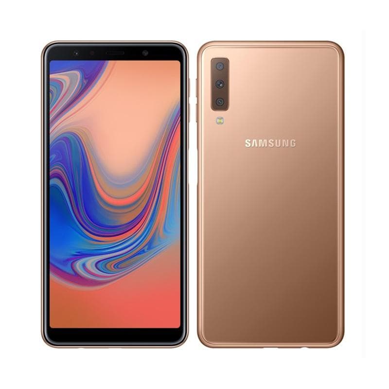 Refurbished Samsung Galaxy A7 (2018) A750F Dual SIM Android 4GB RAM 128GB ROM With Single SIM/Dual SIM Simple Set gold