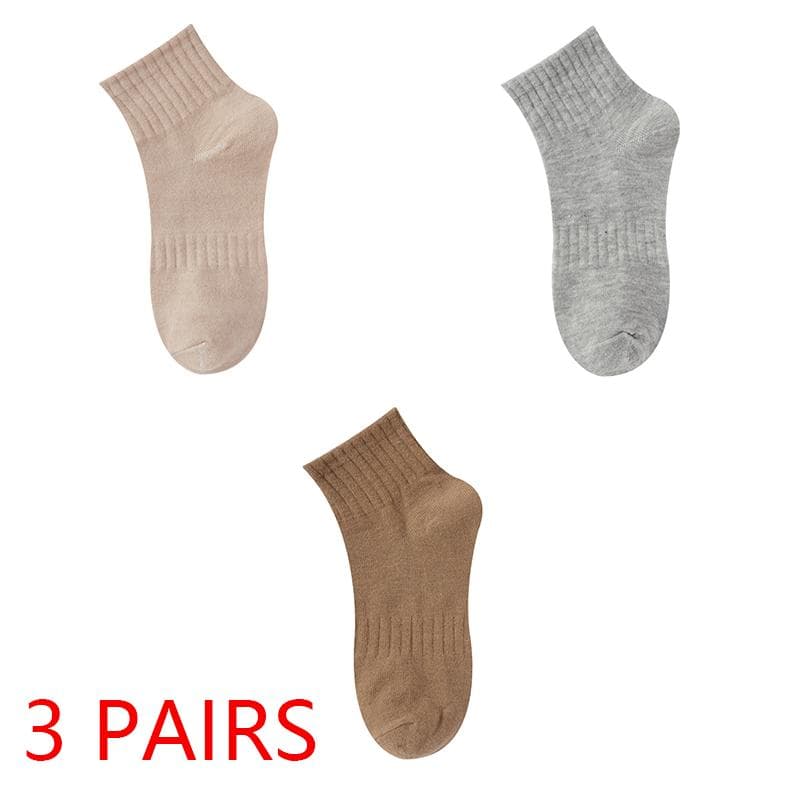 1/3 Pairs Woman Socks Solid Color Female Breathable Cotton Lady Ankle Socks Casual Fashion Students Girls Short Socks 3 PAIRS orange