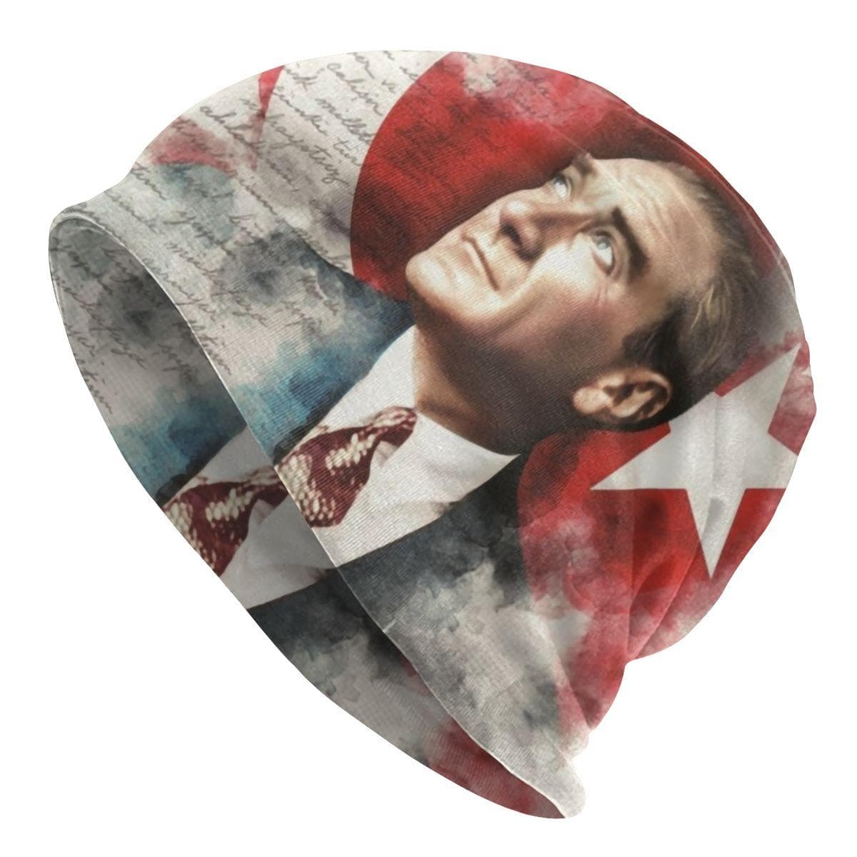 Ataturk With Turkey Flag Skullies Beanies Caps Unisex Women Unisex Trend Winter Warm Knitting Hat Adult Turkish Leader Bonnet Hats Beanies Hat