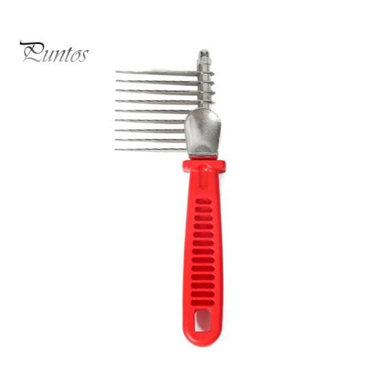 Pet Comb Stainless Steel Pet Grooming Rake Comb Gentle Dogs Cats Hair Removal Brush Tool Pet red