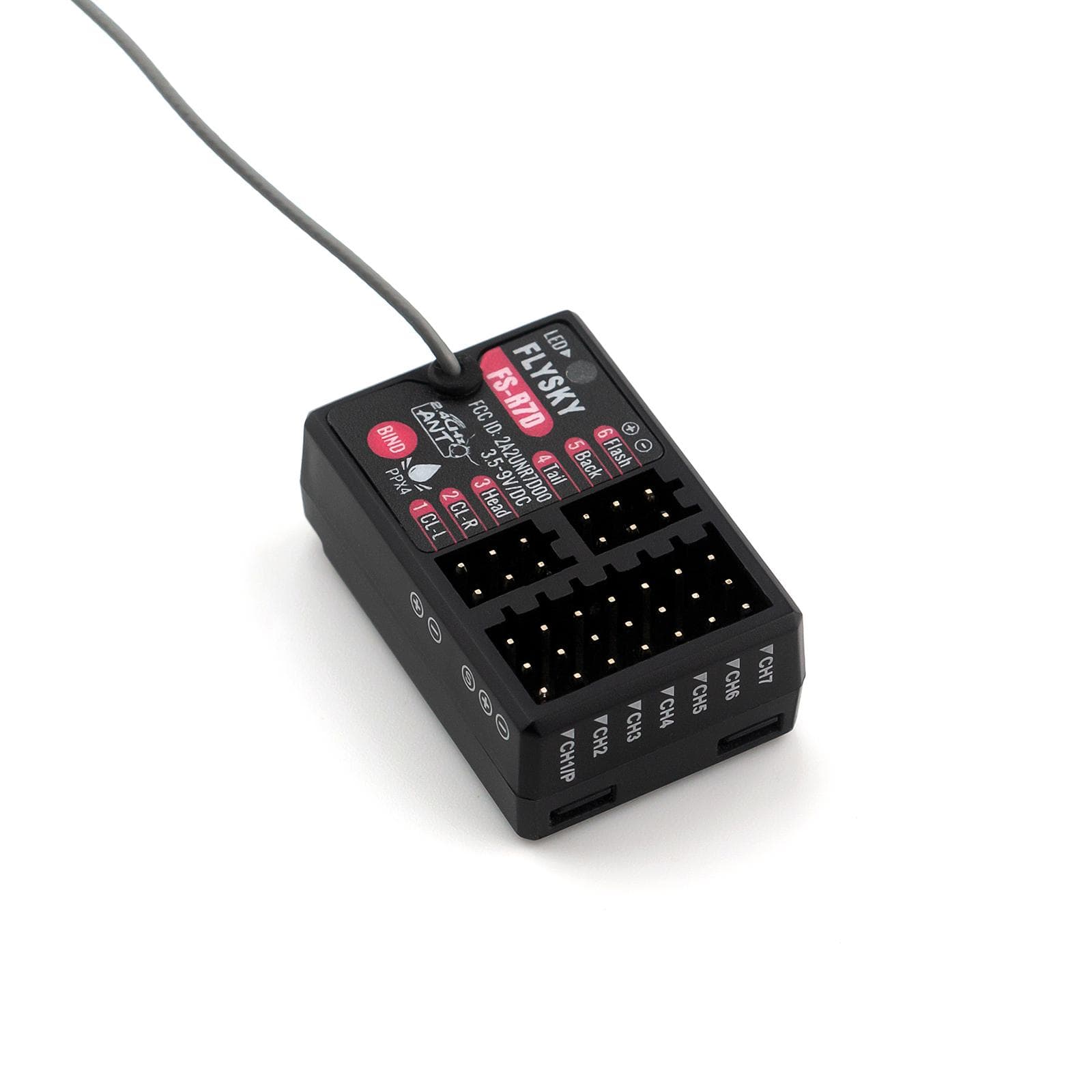 FLYSKY Receiver FS-R7D 7CH 2.4G Receiver Can Be PPM/IBUS Output for Remote Control Car black