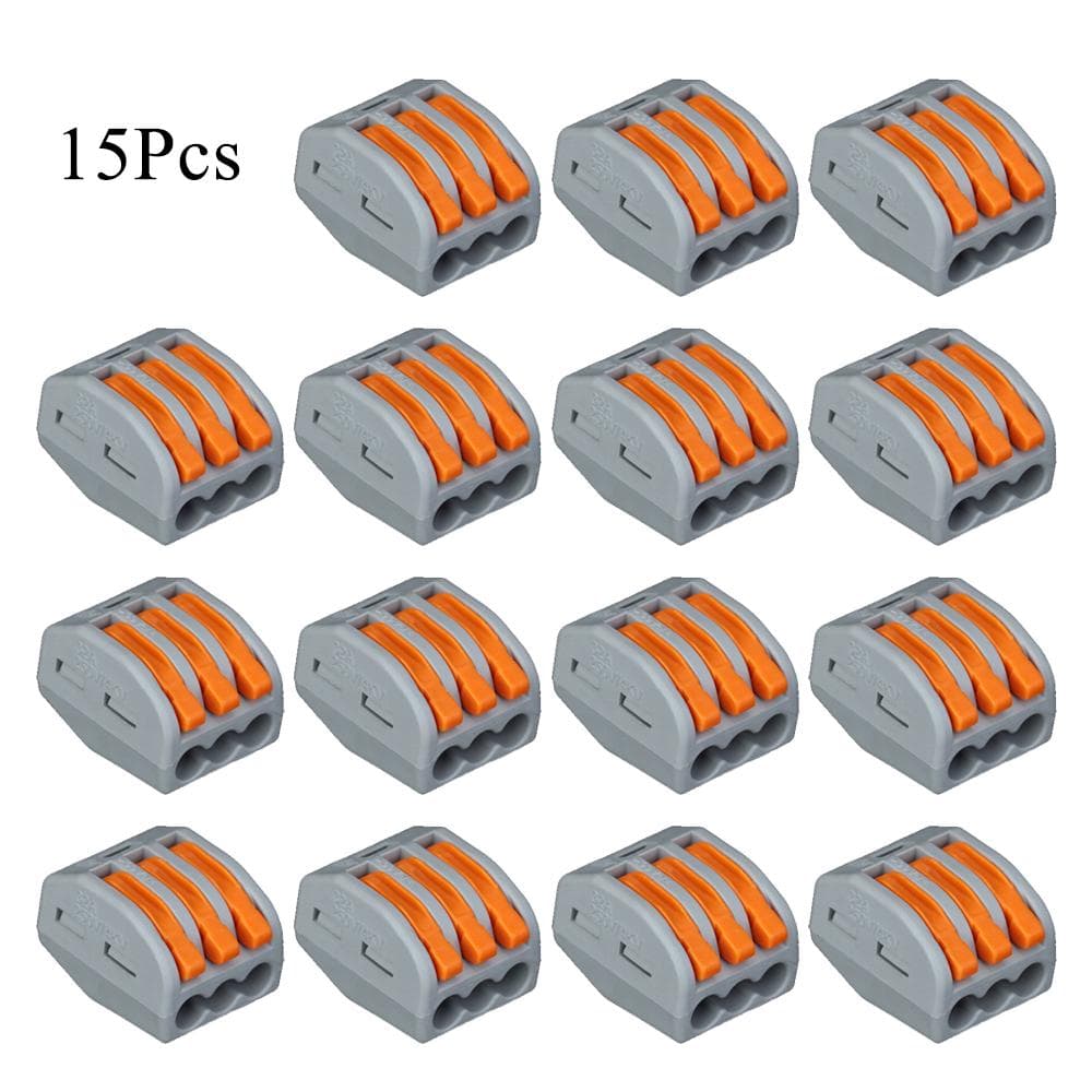 15pcs Flame Retardant Cable Connector Wire Universal Connectors Quick Terminals 3 orange