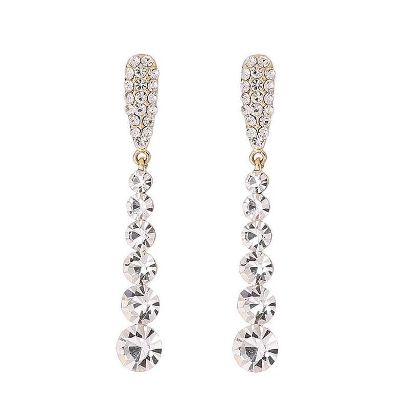 Fashion Long Style Rhinestone Tassel Dangle Earrings for Women Girl Gift Jewelry