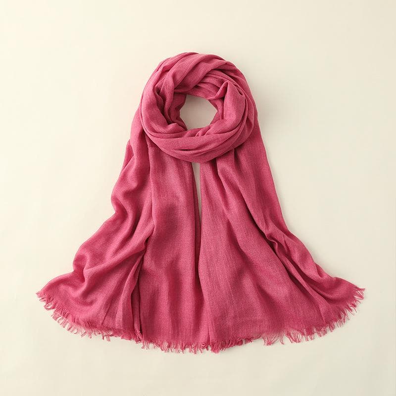Summer Silk Scarf for Women, Fashionable Sun Protection and Shading, Beach Long Scarf, Solid Color Cotton and Linen Silk Scarf, Scarf 100*195CM