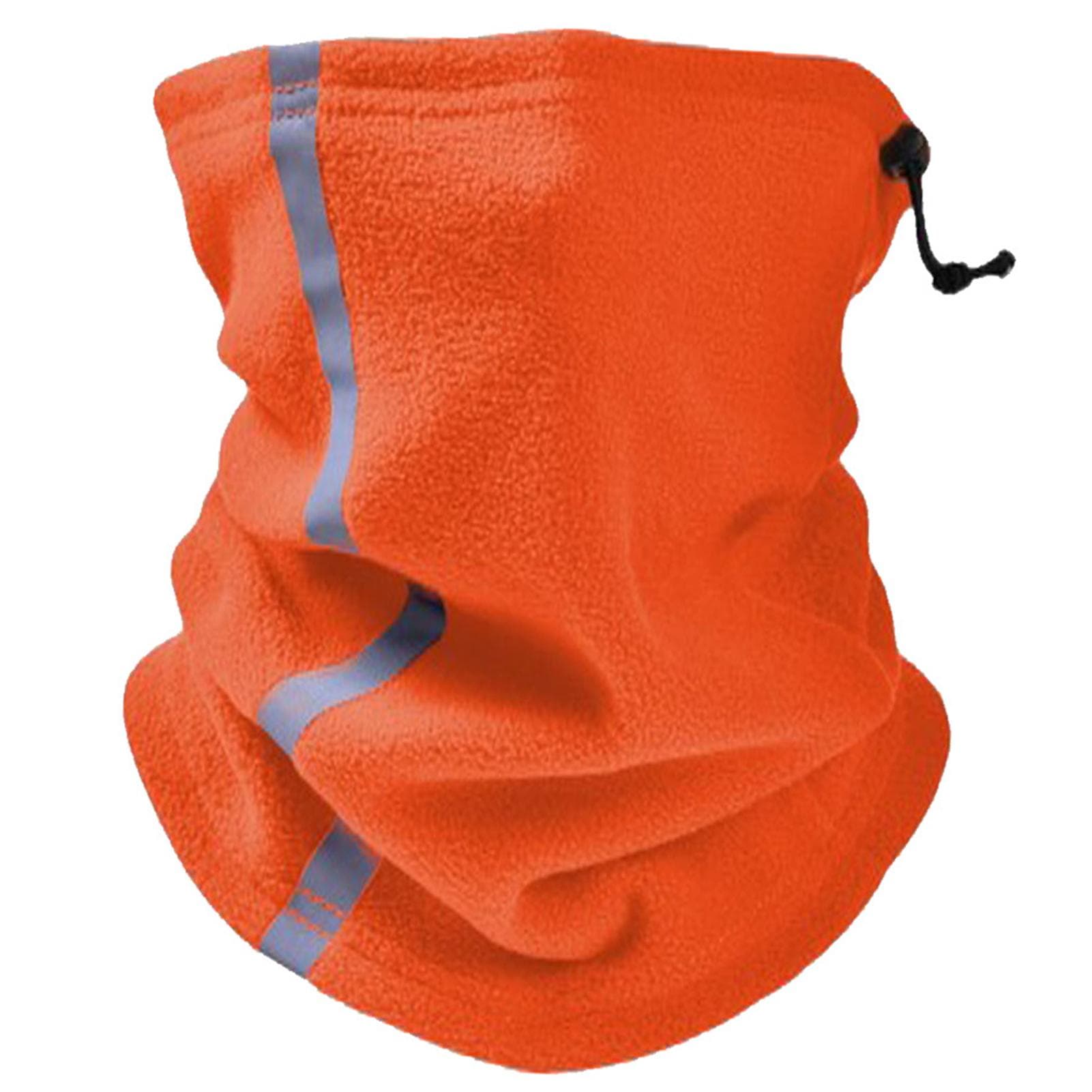 Winter Fleece Neck Warmer Reflective Neck Gaiter Skiing Windproof Ski Neck Gaiter orange