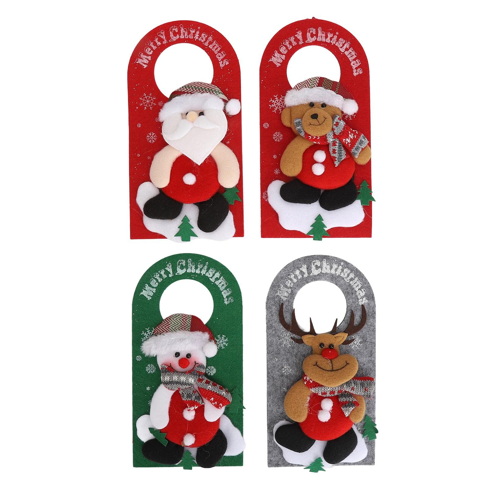 Christmas Door Handle Pendants Cute Cartoon Decorative Christmas Doorknob Ornaments for Beauty
