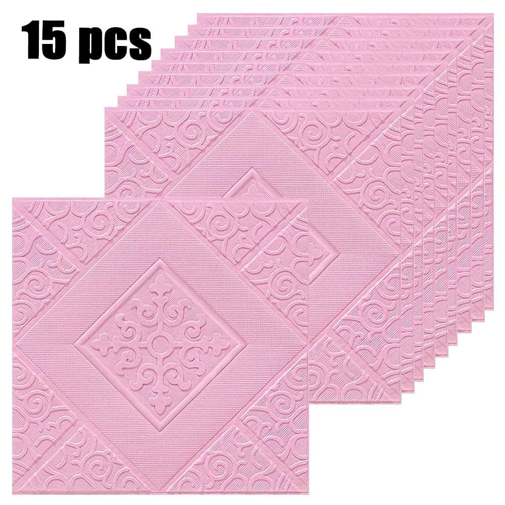 15 pink three-dimensional self-adhesive wall stickers living room waterproof wallpaper TV background wall decoration ceiling wallpaper wall stickers Pack of 15