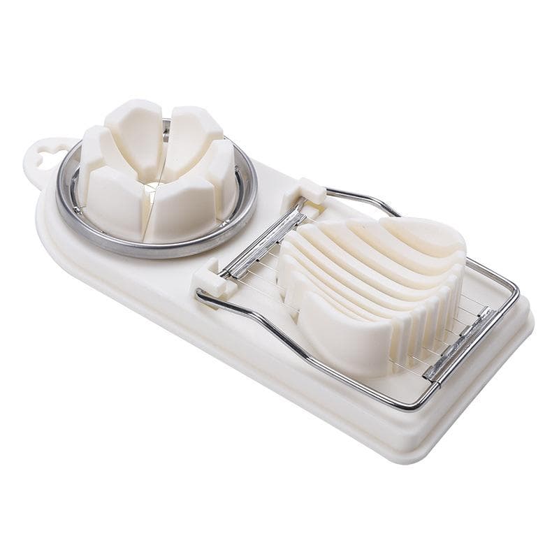 Household Multifunctional Egg Cutter, Egg Slicer For Hard Boiled Eggs, 2 In 1 Egg Chopper/Divider/Dicer/Cutter, Kitchen Gadgets white