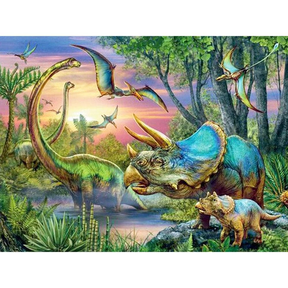 5D DIY Diamond Painting Dinosaur Rhinoceros Embroidery Diamond Cross Stitch Mosaic Painting Decor Gift 20X30CM