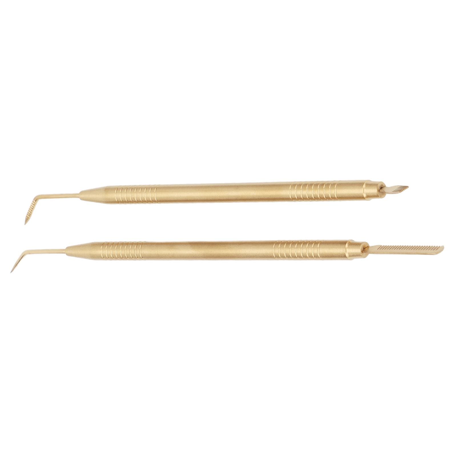 2 in 1 Eye Lash Lift Tool Stainless Steel Double Ended Eyelash Separator Tool for Eyebrow Perming gold