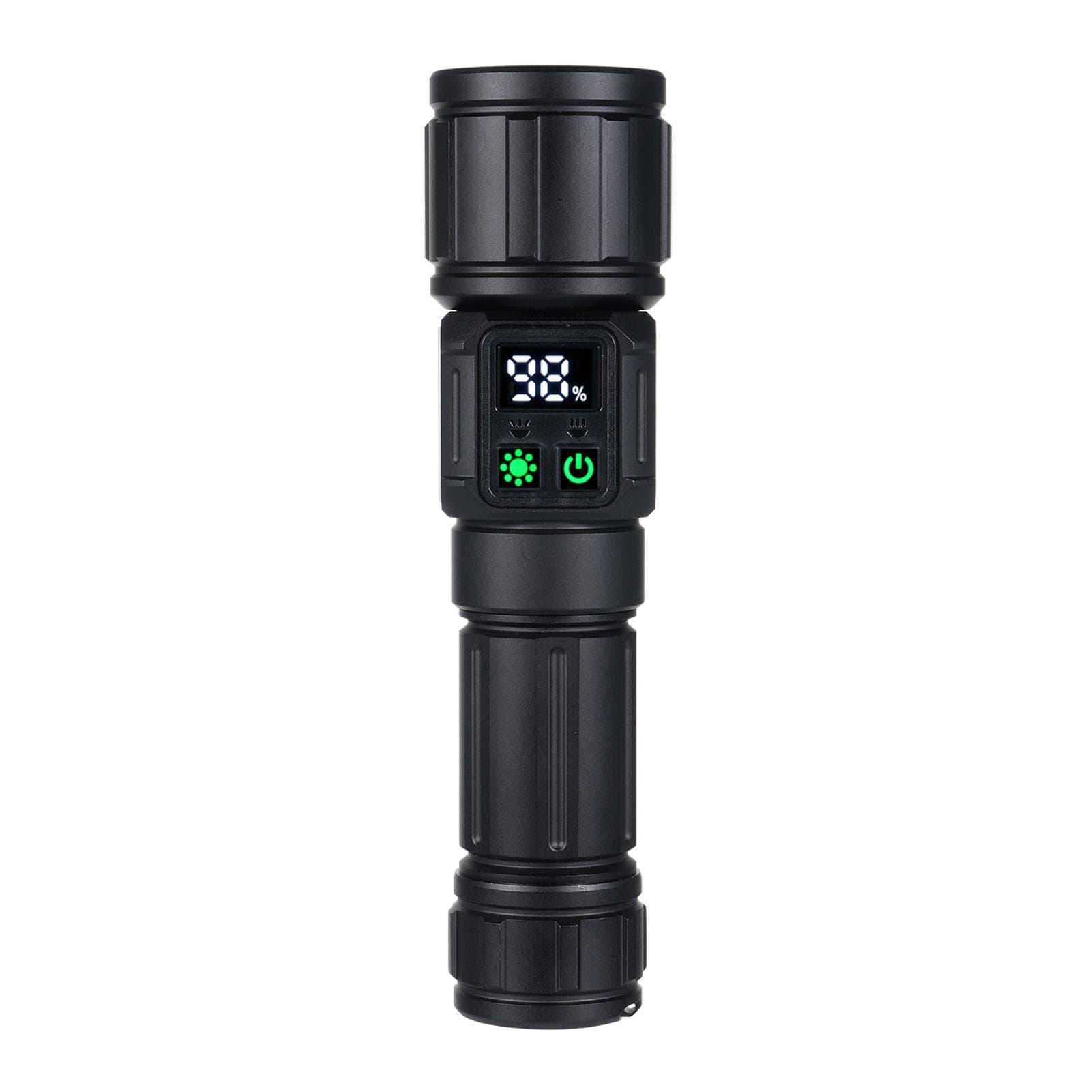 Outdoor LED Flashlight Super Bright Zoomable Handheld Flashlight Rechargeable Built-in 5000MAH black