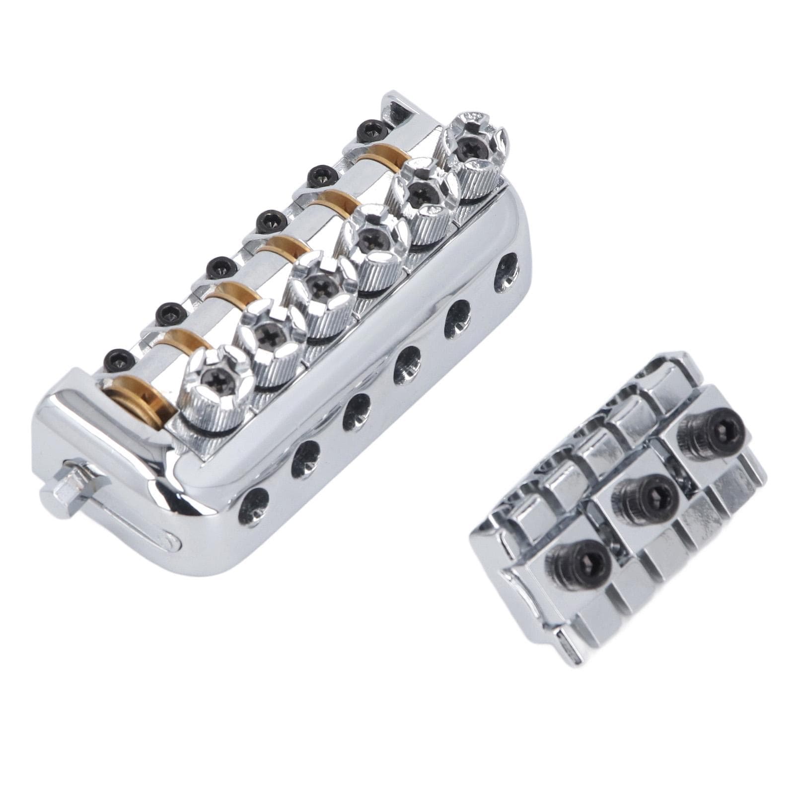 Headless Bridge Silver Color Alloy Steel 6 String Guitar Bridge Replacement for Practice