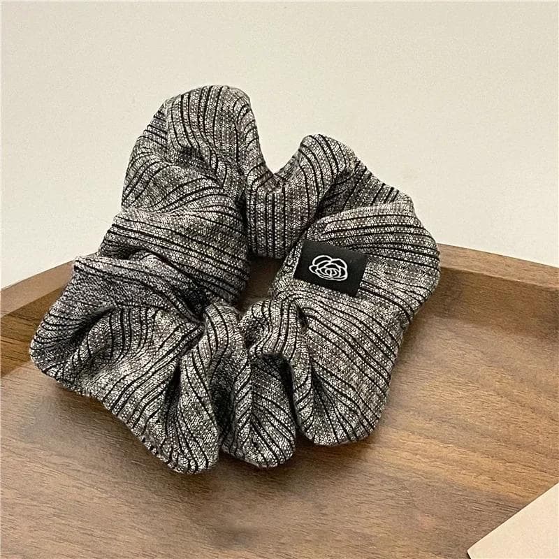 Brand Vintage Scrunchie Women Plaid Elastic Hair Bands Elegant Scrunches Designers Hair Tie Ponytail Hair Accessories grey