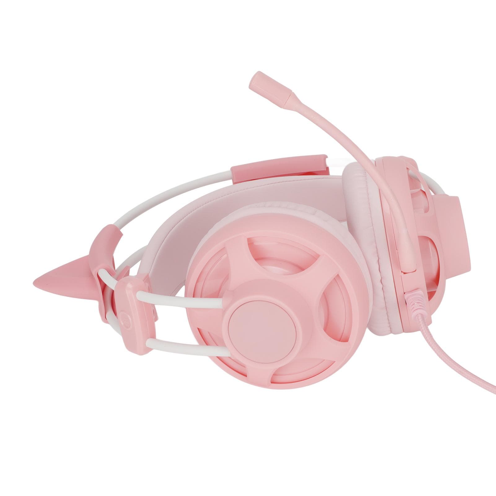 Cute Gaming Headset Noise Reduction 7.1 Surround Sound Over Ear Wired Game Headphone with Mic for pink
