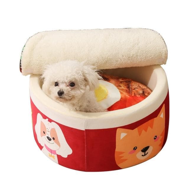 Pet Products for Cat Winter Tent Funny Noodles Small Dog Bed House Sleeping Bag Cushion for Cats Plush Bed Furniture Accessories S 40x40x20cm red