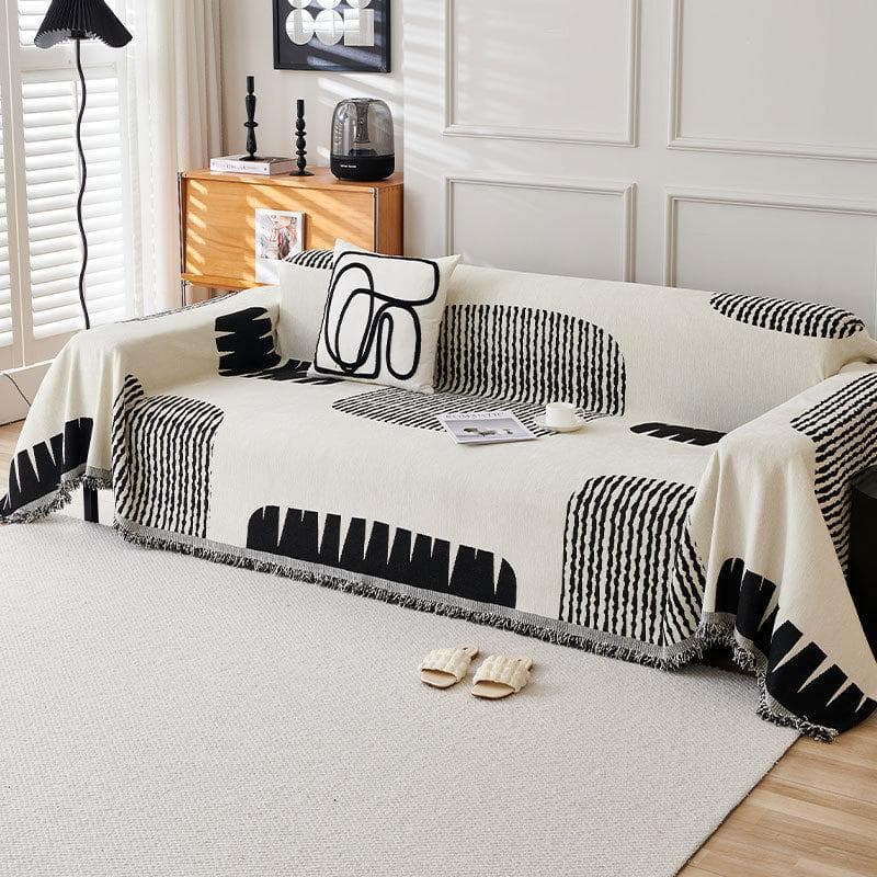 Cartoon Jacquard Soft Cover Sofa Towel Blanket with Exquisite Tassels Throw Blankets for Living Room Outdoor Camping Picnic Mat 180x130cm