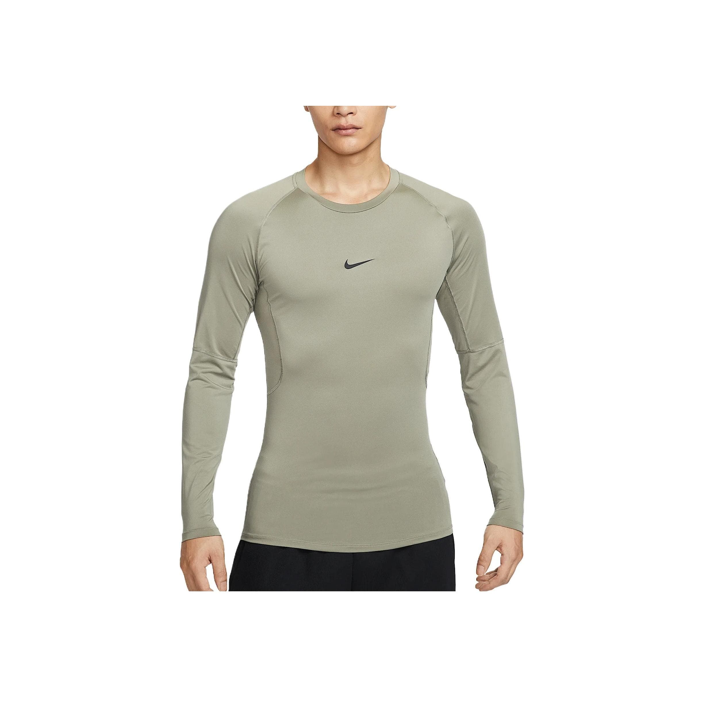 Nike Pro Comfortable Quick-Drying Soft Breathable Fitness Shirt Men tops Light-Army-Green Black FB7920-320 S
