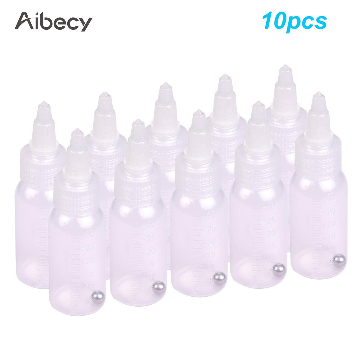 Aibecy 10pcs 1.2-Ounce (35cc) Airbrush Paint Bottles and Storage Bottles with Scale Line for 10pcs Storage Bottles