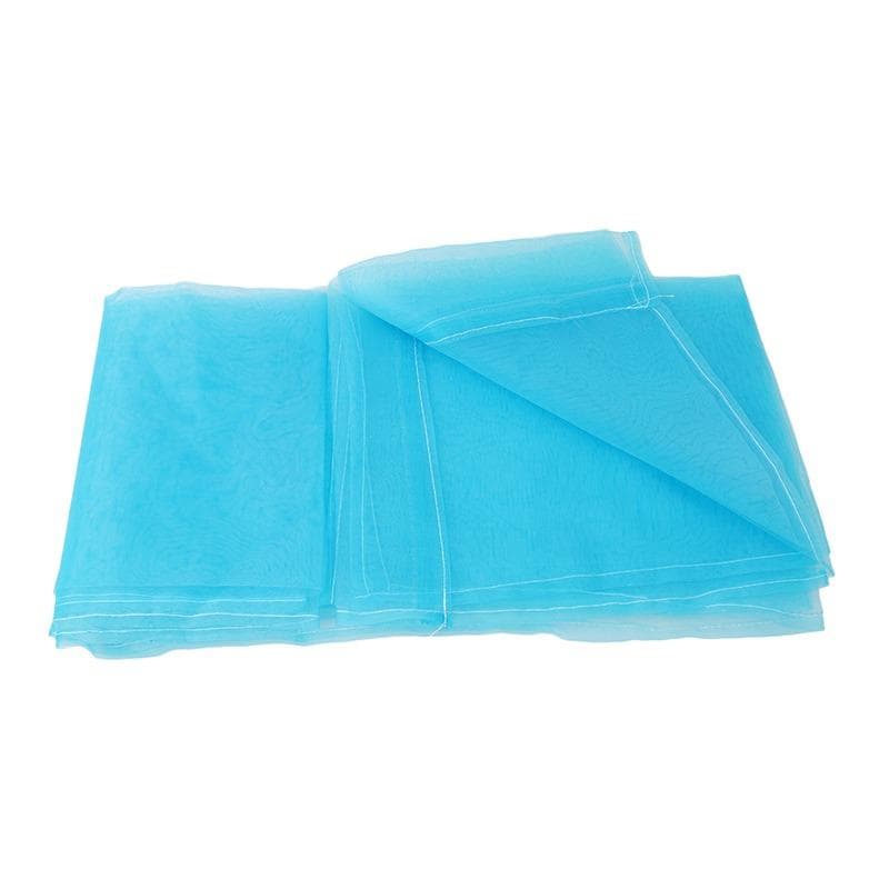 Decorative Colorful Floral Tulle Door Window Curtain Sheer Valances Tulle Home Supplies One Size blue