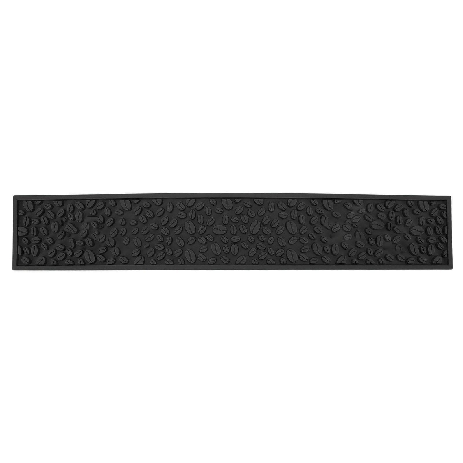 Coffee Bar Mat PVC Silicone Non Slip Rectangular Heat Resistant Draining Mat Coffee Counter black
