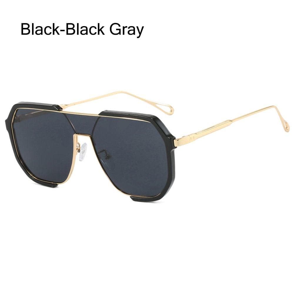 Fashion Polygonal Punk Sunglasses Large Frame Advanced Sense Oversized Goggle for Women & Men