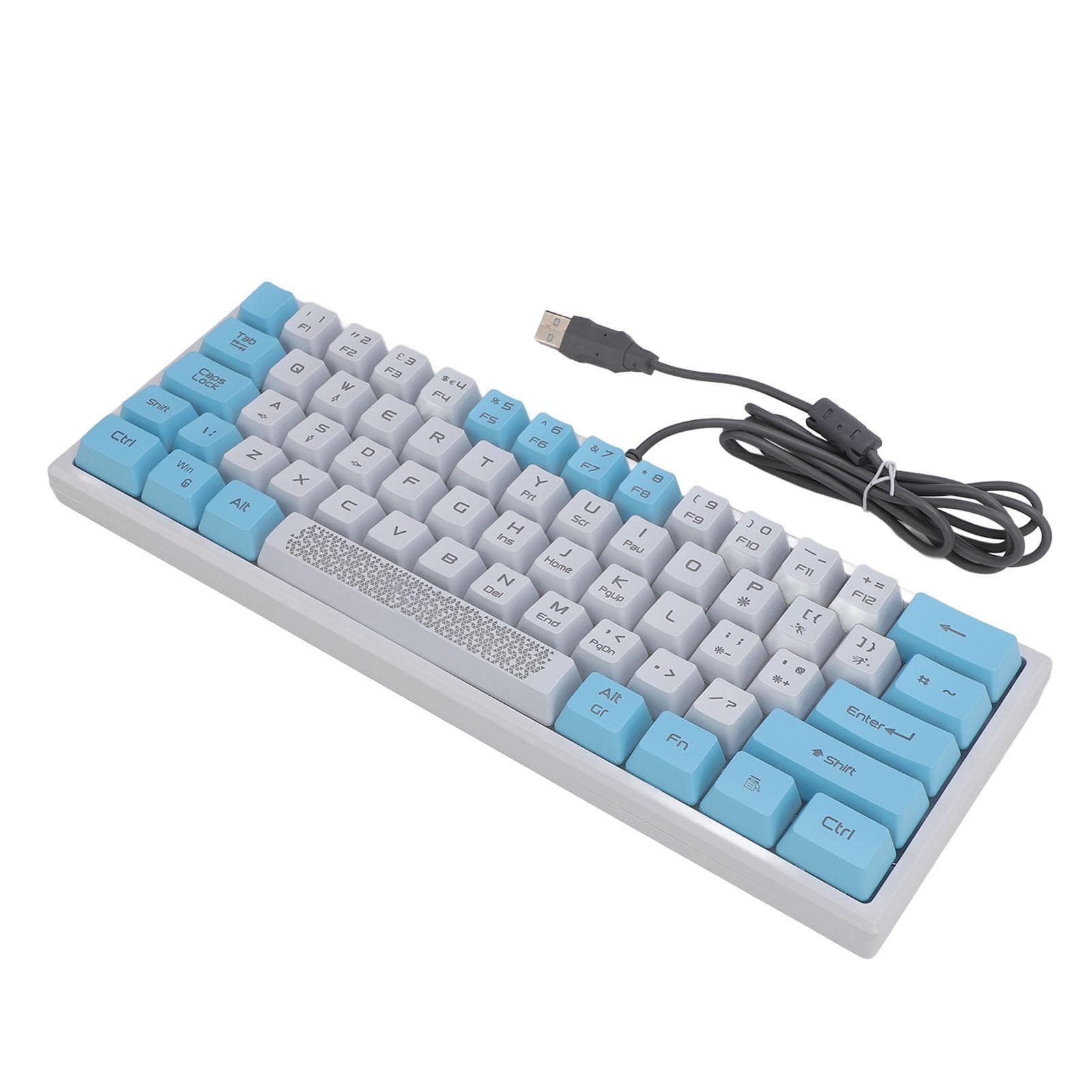 Wired RGB Keyboard Sensitive Operation Quick Response 62 Key White and Blue Keycap Gaming