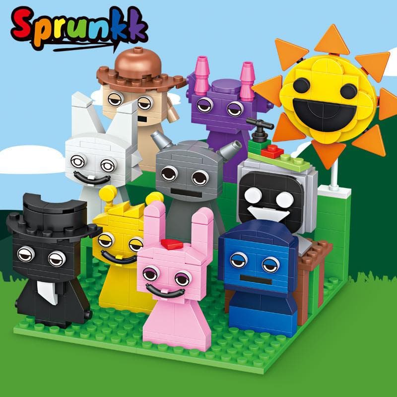 MOC Incredibox Sprunki Figures Building Blocks Set Horror Game Incredibox Figure Bricks Toys for Kid Xmas Easter Gift Music Box