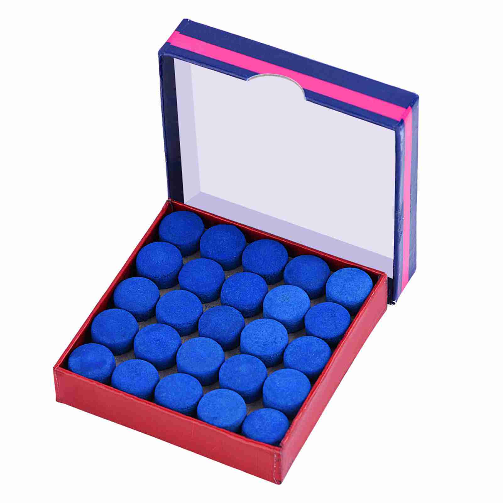 50 pcs Lot Blue Glue on Single layer Billiards Pool Snooker Cue Tips 13mm