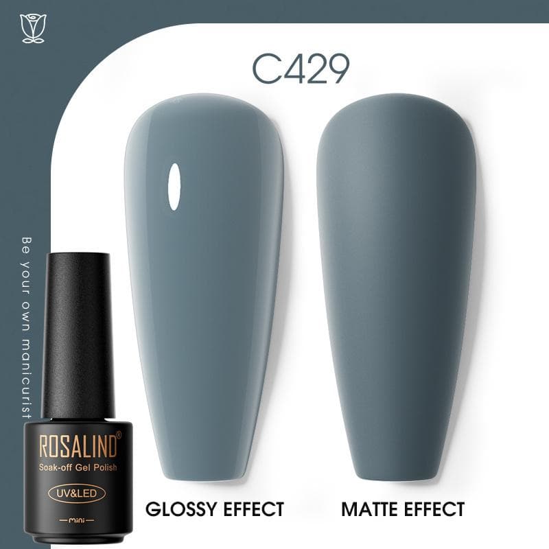 ROSALIND Nail Gel Polish Semi Permanent Varnish Hybrid UV Gel Polish Soak Off Nail Art Gel Top Base Coat Matt Top For Manicure Nail Art RA-C429