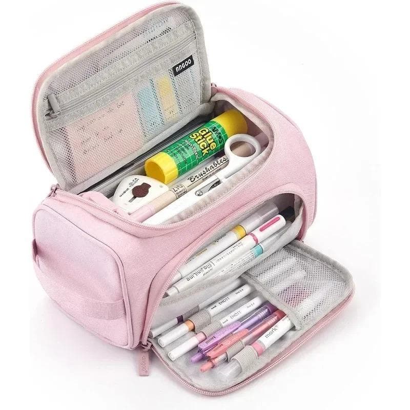 Super Big Pencil Case Cute Pencil Box Storage Bag Large Capacity for Boy Girl Kid's Gift Multipurpose Pencil Bag School Stationery pink