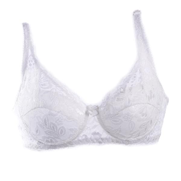 2025 Women Sexy Underwear Lingerie Ultrathin Cotton Lace Bra Deep V Push Up Brassiere Breathable 90B white