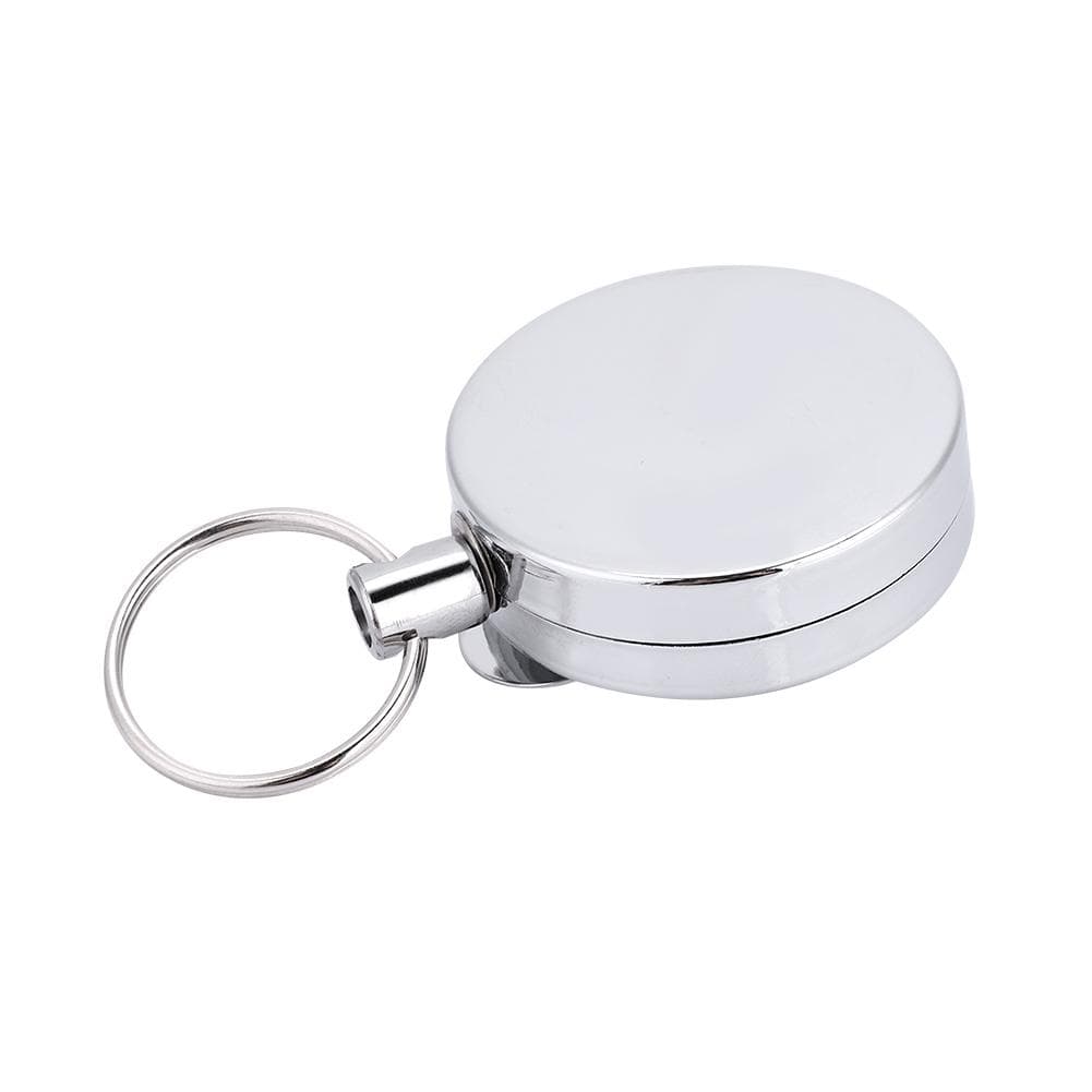 4cm Telescopic Steel Wire Keychain Anti theft Anti lost Key Ring Camping Tools Carabiner