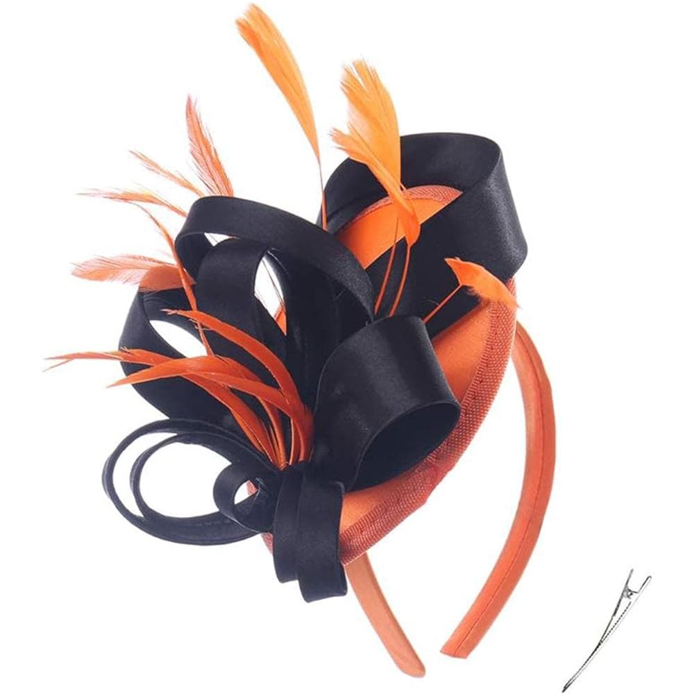 Fascinators for Women Tea Party Hat Headband Derby Wedding Church Bridal Cocktail Feathers Hair Clip