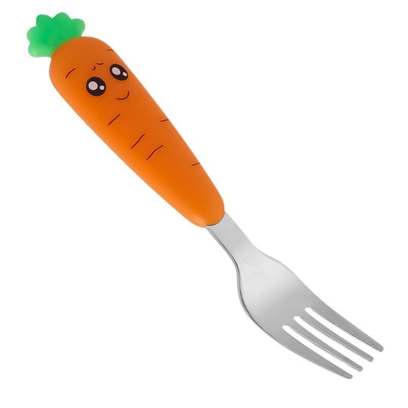 Cute Cartoon Carrot Baby Fork Spoon Gadgets Stainless Steel Toddler Feeding Dinnerware Cutlery Children Utensil Tableware Carrot fork
