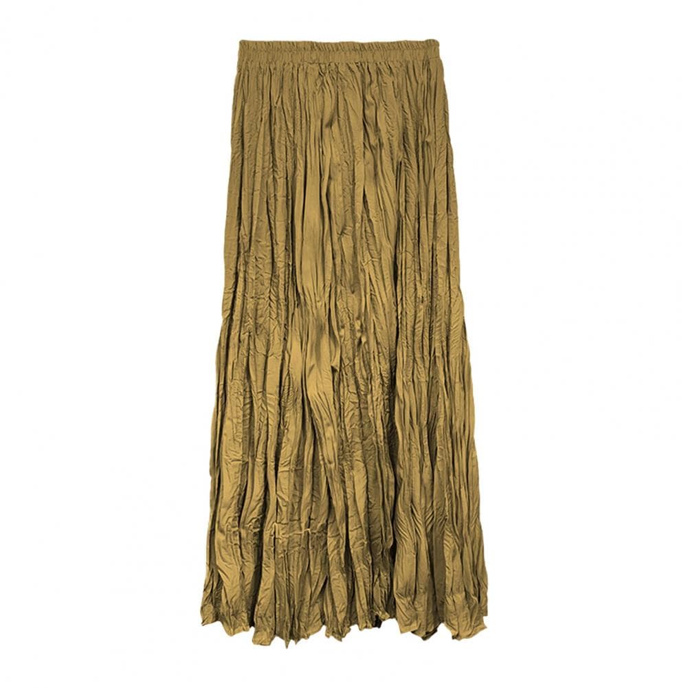 Women Maxi Skirt Elastic High Waist A-Line Pleated Skirt Solid Color Flowy Hem Draped Dance Skirt Work Leisure Daily Wear One Size coffee