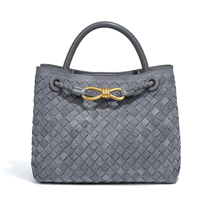 Woven Women's Bag, Matte Suede Crossbody Bag, Retro Handbag, Large-capacity Commuting Single-shoulder Bag
