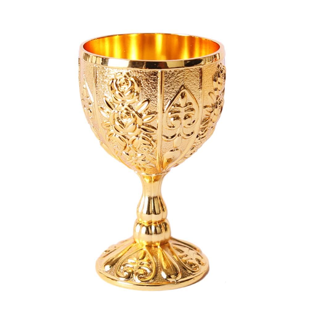 Metal Wine Glasses Retro Dinnerware Goblet Vintage European Style Spirit Vodka Champagne Glasses for Bar Home Decor gold