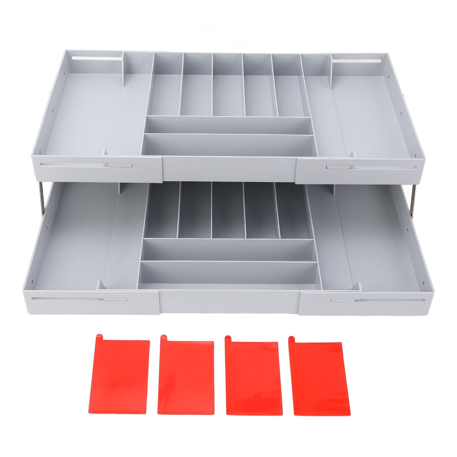 Drawer Foldable Organizer Tray Multifunctional Space Saving Multi Level Expandable Desk Organizer gray
