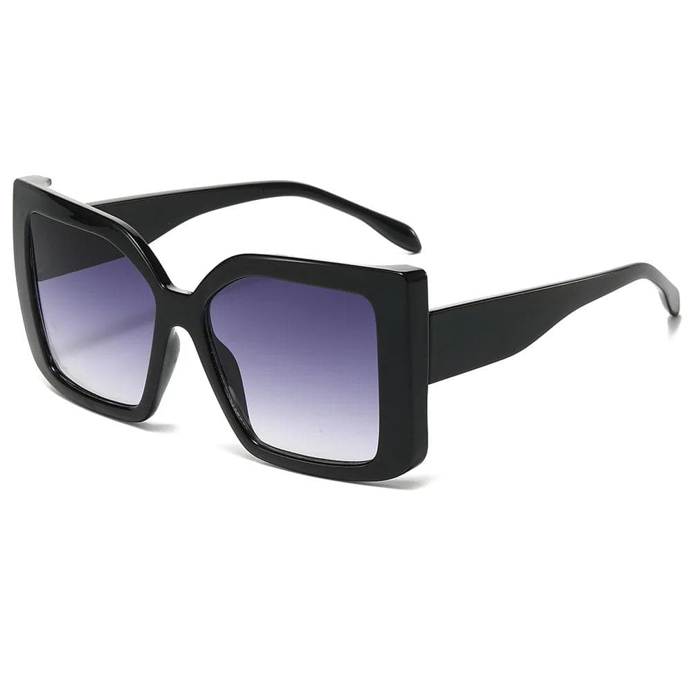 Unisex Large Rectangular Sunglasses UV400 Protection Color Clashing Versatile Shades for Stage Performances