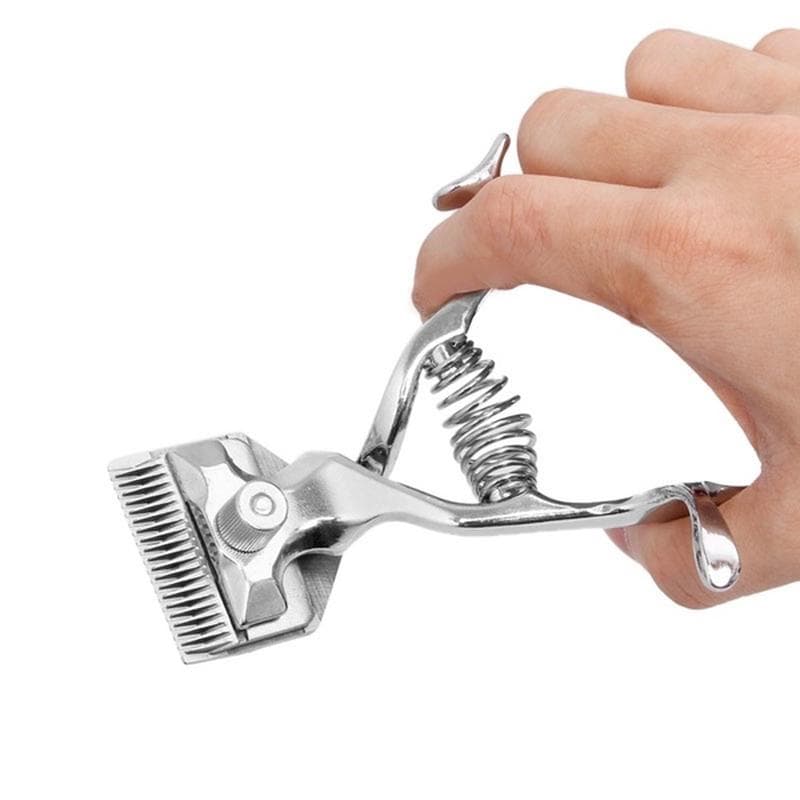 Manual Hair Clipper Vintage Barber Hand Clipper Portable Hair Trimming Manual Hair Clippers silver