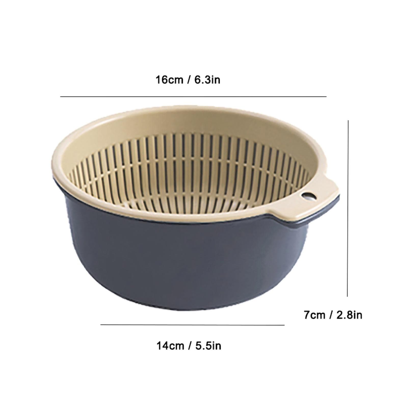 Double Layer Vegetable Washing Basket Fruit Drain Basket Kitchen Strainer Basket for HouseholdGray S
