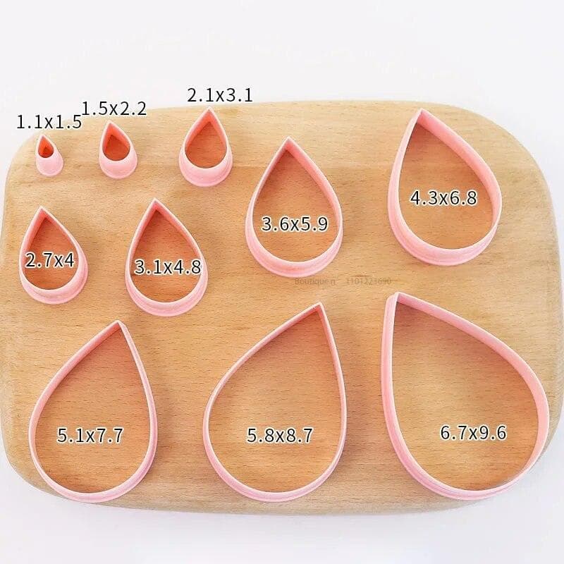 10PCS Waterdrop Shape Cookie Cutter Set Pastry Baking Mold Polymer Clay Cutters Cake Cutter Mold 10pcs
