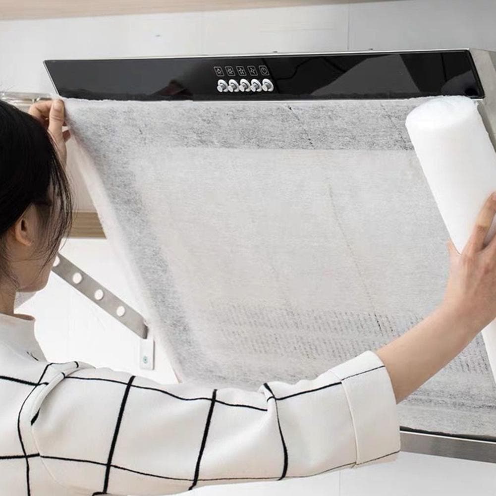 Disposable Oil-Absorbing Paper Kitchen Range Hood Attract Oiled Paper Filter Screen Film Cooking Bake Tool white