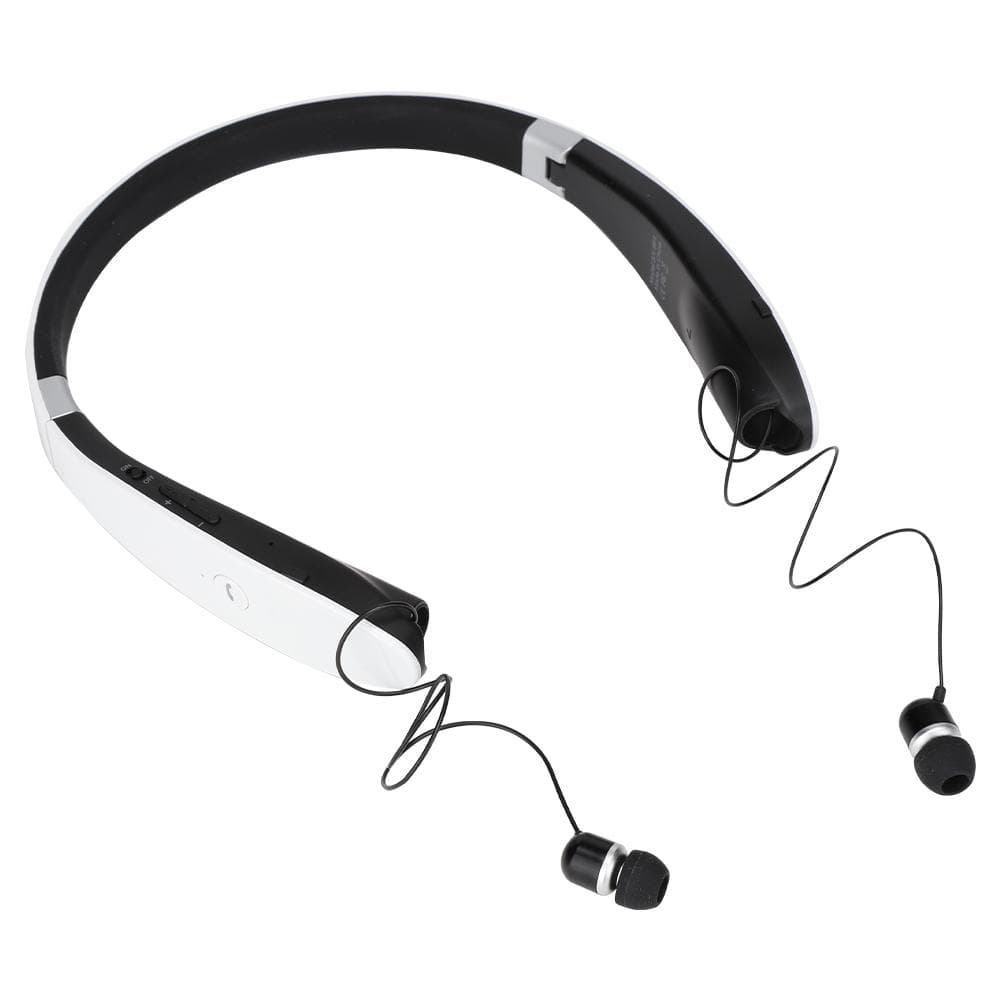 SX-991 Foldable Neck Hanging Type Telescopic Headset Wireless Bluetooth Earphone(Black White)