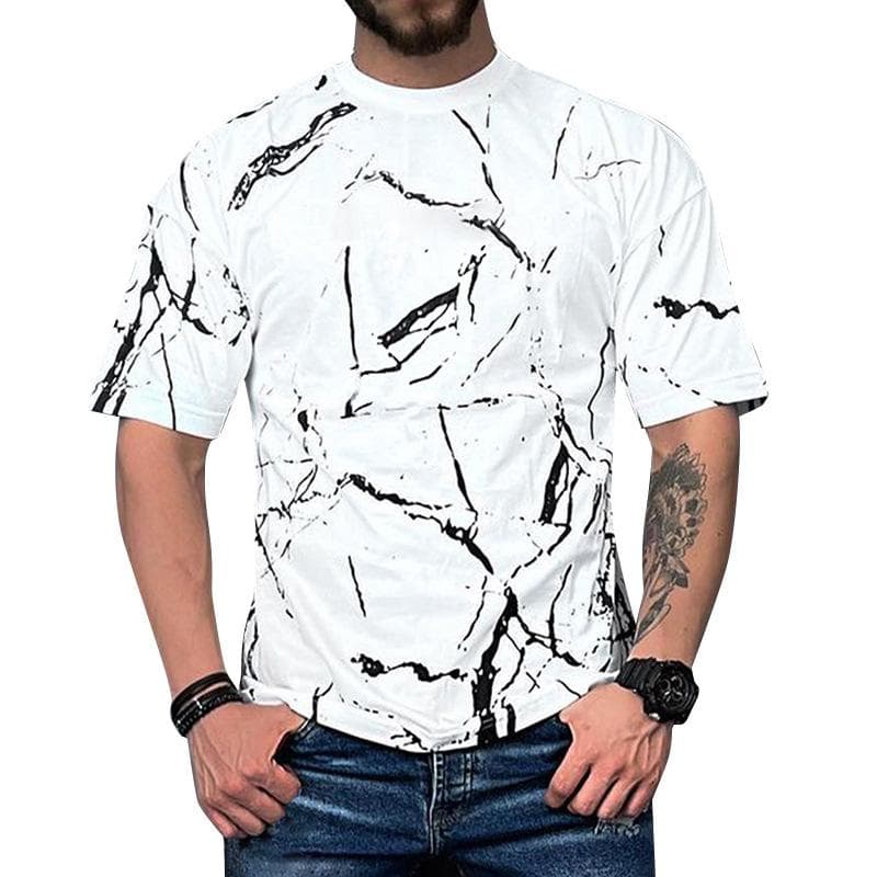 Short Sleeved T-shirt Men's Summer Trendy Brand Youth Round Neck T-shirt Loose Plus Size XXL