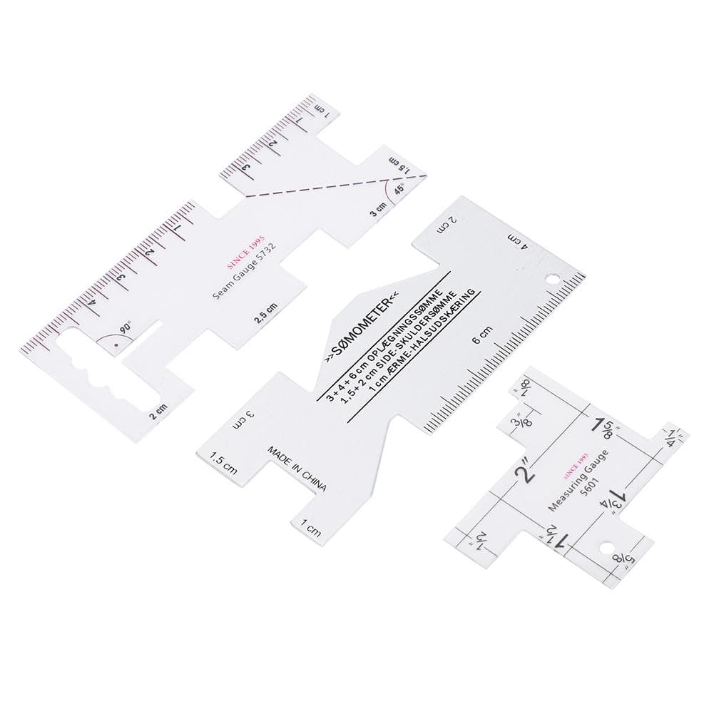 3Pcs Quilting Seam Ruler Templates Gauge Tailor Sewing Stitching Tools Measuring