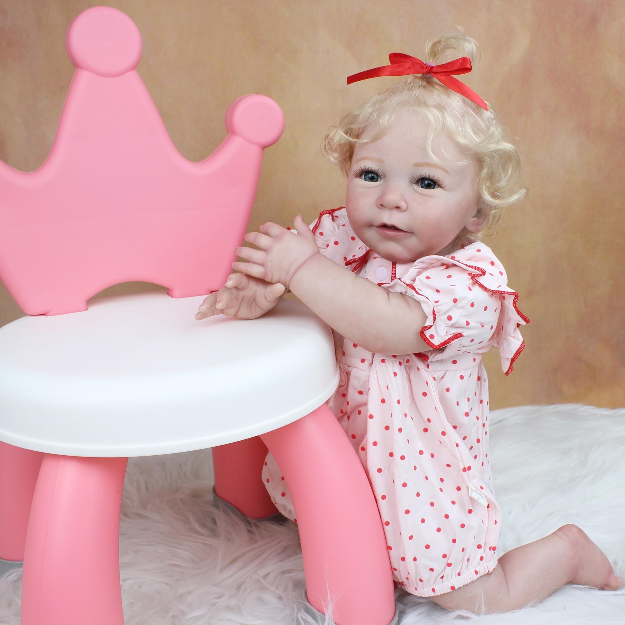 BZDOLL 55CM 3D-Paint Skin Soft Silicone Reborn Baby Doll Toy For Girl Lifelike Princess Toddler Lisa Bebe Dress Up Boneca Gift 55cm 3D-paint Skin Doll